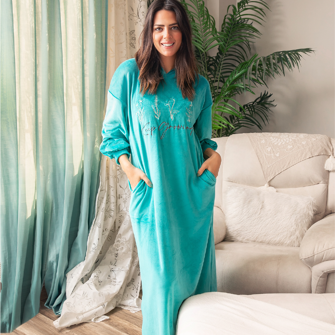 Image of Pajama Dress - Turquoise